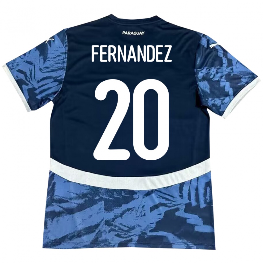 Kinder Paraguay Marcelo Fernández #20 Blau Auswärtstrikot Trikot 24-26 T-Shirt Schweiz