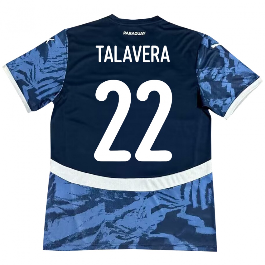 Kinder Paraguay Javier Talavera #22 Blau Auswärtstrikot Trikot 24-26 T-Shirt Schweiz