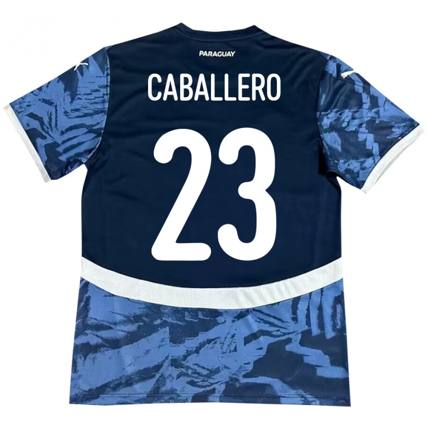 Kinder Paraguay Tiago Caballero #23 Blau Auswärtstrikot Trikot 24-26 T-Shirt Schweiz