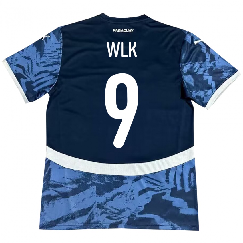 Kinder Paraguay Allan Wlk #9 Blau Auswärtstrikot Trikot 24-26 T-Shirt Schweiz