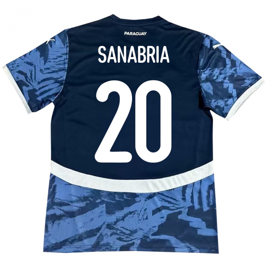 Kinder Paraguay Tobías Sanabria #20 Blau Auswärtstrikot Trikot 24-26 T-Shirt Schweiz