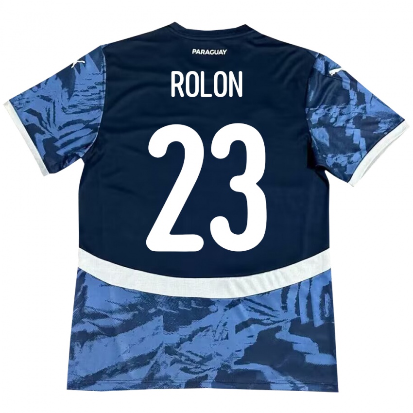 Kinder Paraguay Luis Rolón #23 Blau Auswärtstrikot Trikot 24-26 T-Shirt Schweiz