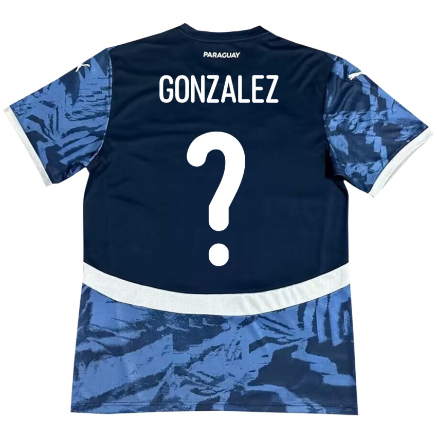 Kinder Paraguay Antonio González #0 Blau Auswärtstrikot Trikot 24-26 T-Shirt Schweiz