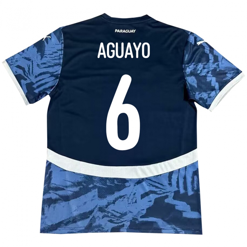 Kinder Paraguay Ángel Aguayo #6 Blau Auswärtstrikot Trikot 24-26 T-Shirt Schweiz