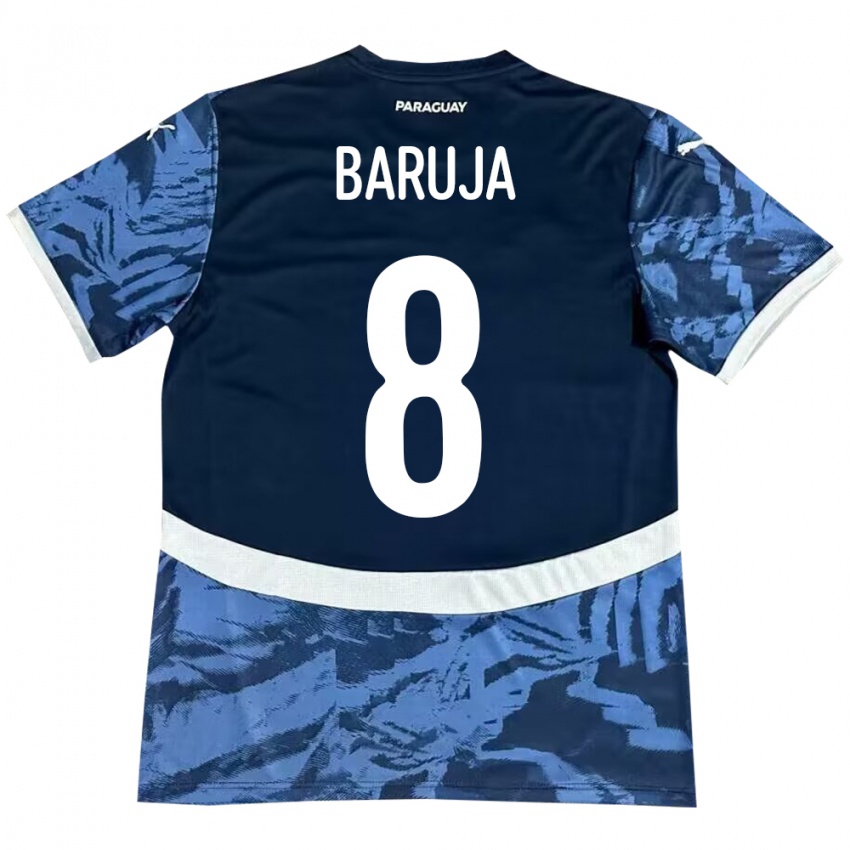 Kinder Paraguay Fabrizio Baruja #8 Blau Auswärtstrikot Trikot 24-26 T-Shirt Schweiz