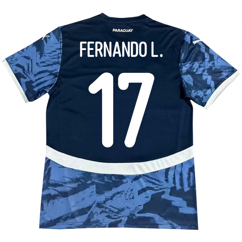 Kinder Paraguay Fernando Leguizamón #17 Blau Auswärtstrikot Trikot 24-26 T-Shirt Schweiz