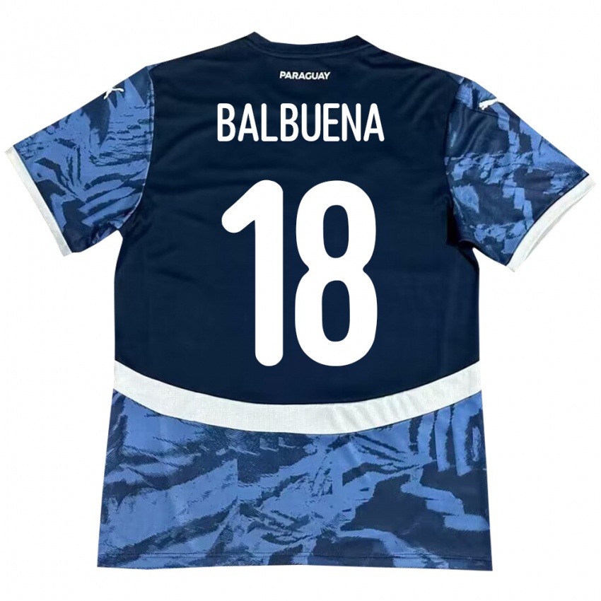 Kinder Paraguay Axel Balbuena #18 Blau Auswärtstrikot Trikot 24-26 T-Shirt Schweiz