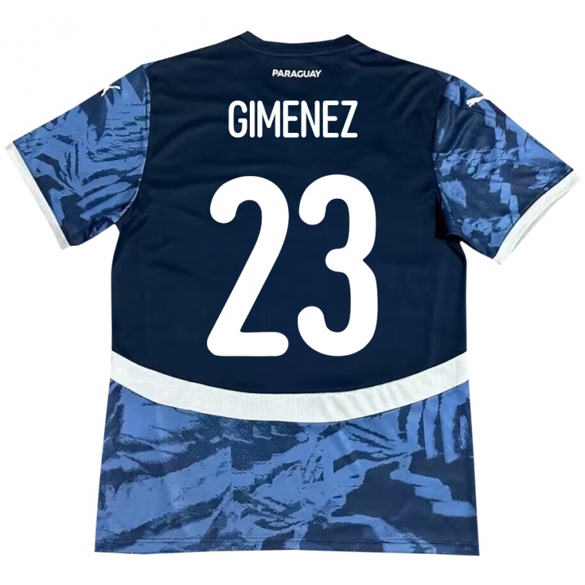 Kinder Paraguay Miguel Giménez #23 Blau Auswärtstrikot Trikot 24-26 T-Shirt Schweiz