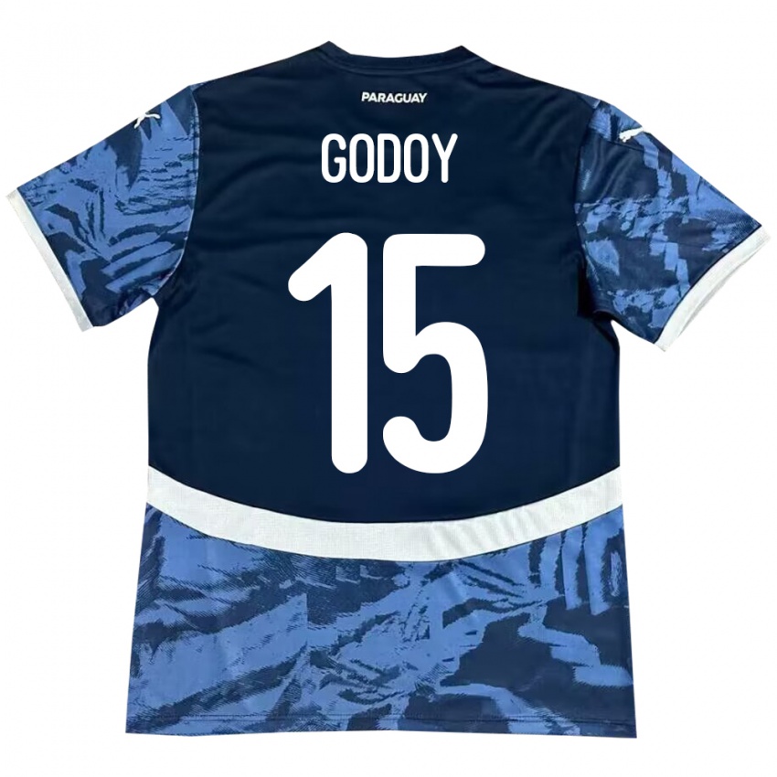 Kinder Paraguay Fanny Godoy #15 Blau Auswärtstrikot Trikot 24-26 T-Shirt Schweiz