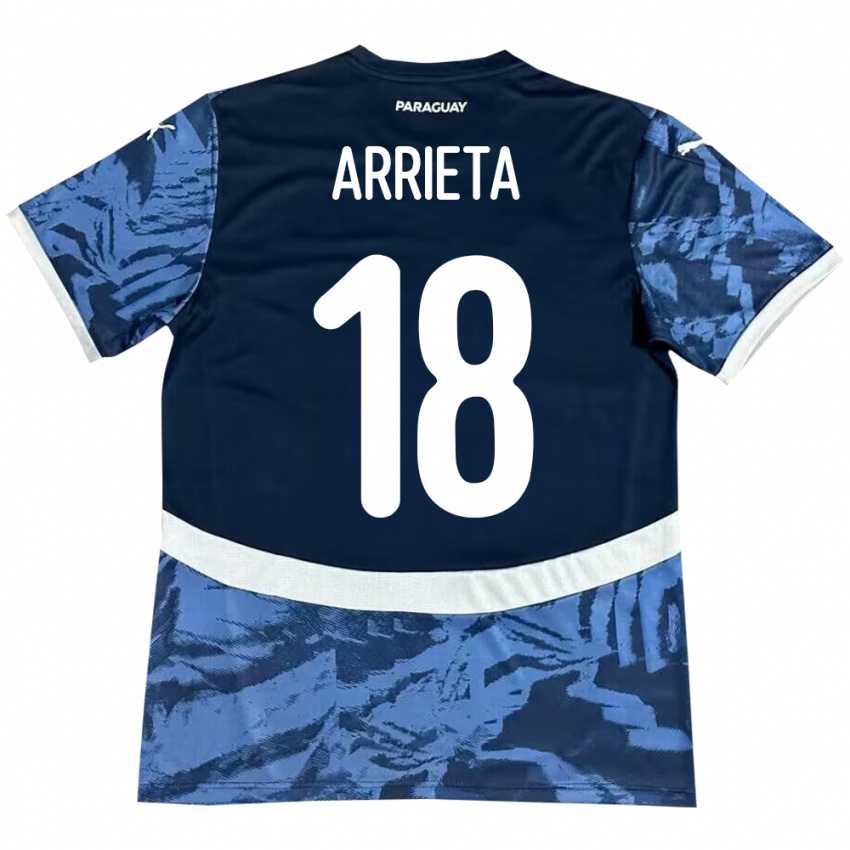 Kinder Paraguay Camila Arrieta #18 Blau Auswärtstrikot Trikot 24-26 T-Shirt Schweiz