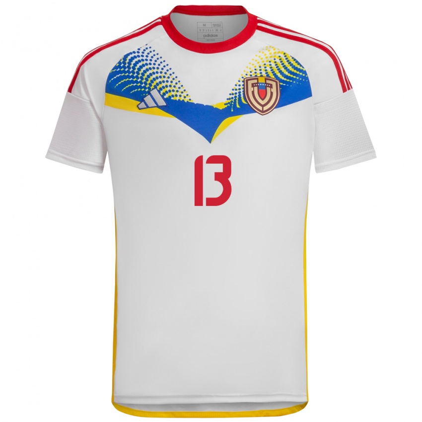 Kinder Venezuela Nayluisa Cáceres #13 Weiß Auswärtstrikot Trikot 24-26 T-Shirt Schweiz