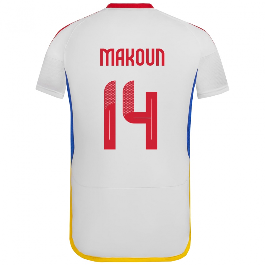 Kinder Venezuela Christian Makoun #14 Weiß Auswärtstrikot Trikot 24-26 T-Shirt Schweiz