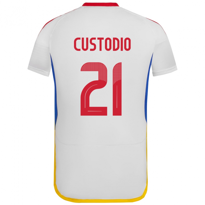 Kinder Venezuela Alex Custodio #21 Weiß Auswärtstrikot Trikot 24-26 T-Shirt Schweiz