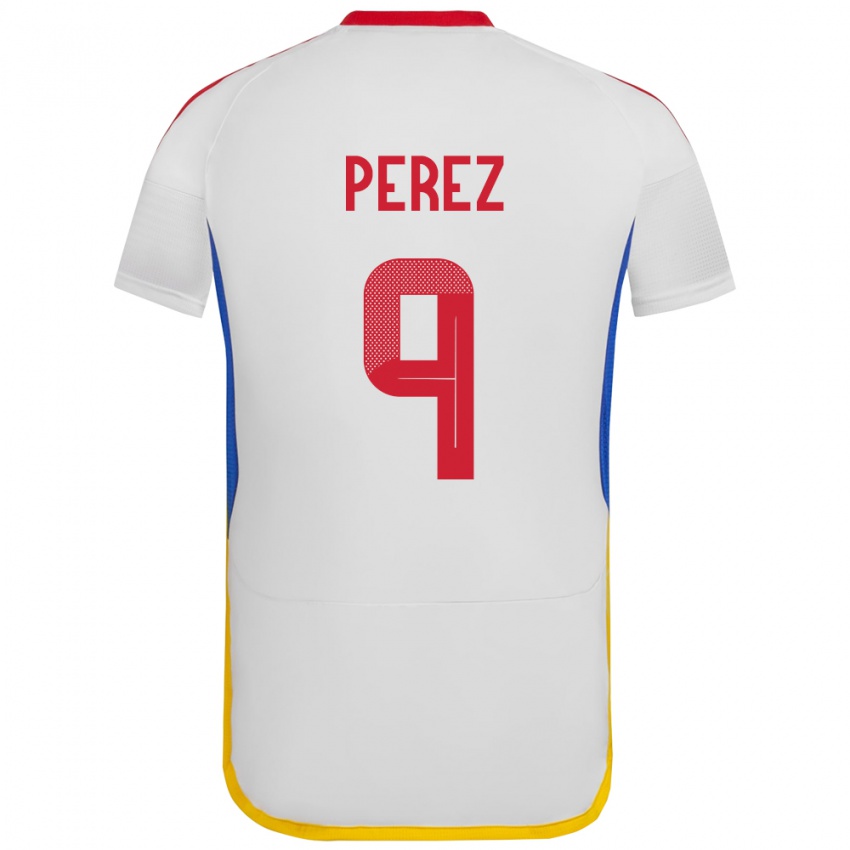 Kinder Venezuela Daniel Pérez #9 Weiß Auswärtstrikot Trikot 24-26 T-Shirt Schweiz