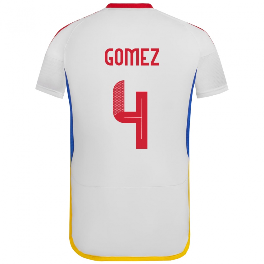 Kinder Venezuela Santiago Gómez #4 Weiß Auswärtstrikot Trikot 24-26 T-Shirt Schweiz