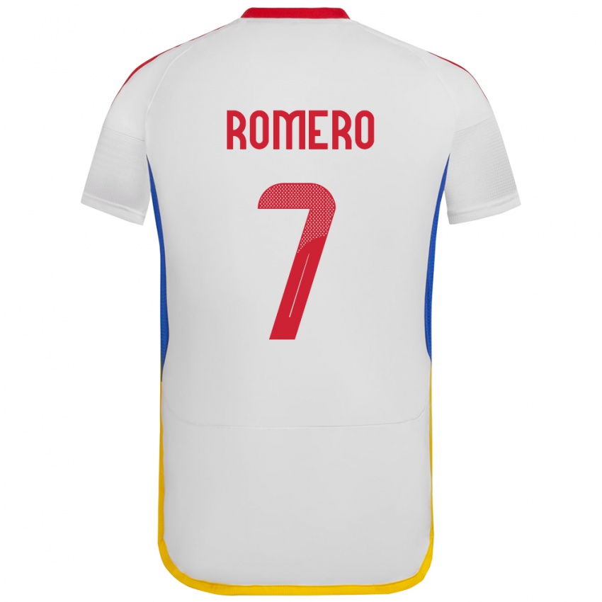 Kinder Venezuela Leenhan Romero #7 Weiß Auswärtstrikot Trikot 24-26 T-Shirt Schweiz