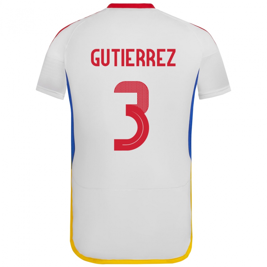 Kinder Venezuela Nairelis Gutiérrez #3 Weiß Auswärtstrikot Trikot 24-26 T-Shirt Schweiz