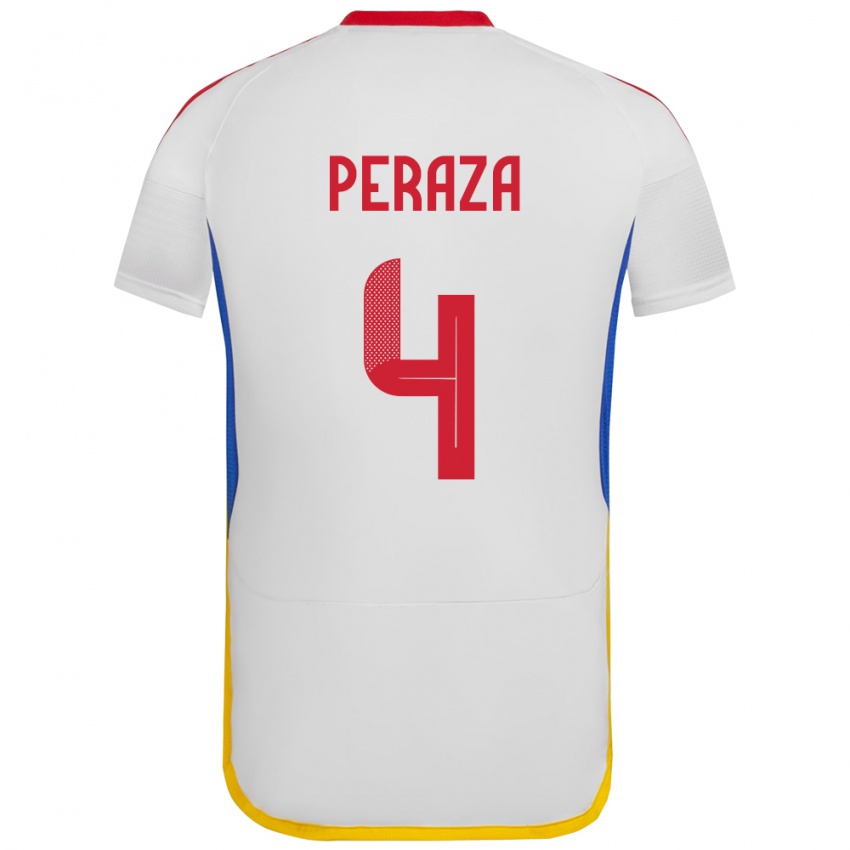 Kinder Venezuela María Peraza #4 Weiß Auswärtstrikot Trikot 24-26 T-Shirt Schweiz