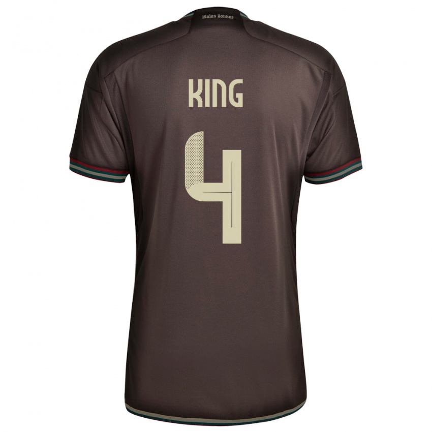 Kinder Jamaika Richard King #4 Nachtbraun Auswärtstrikot Trikot 24-26 T-Shirt Schweiz