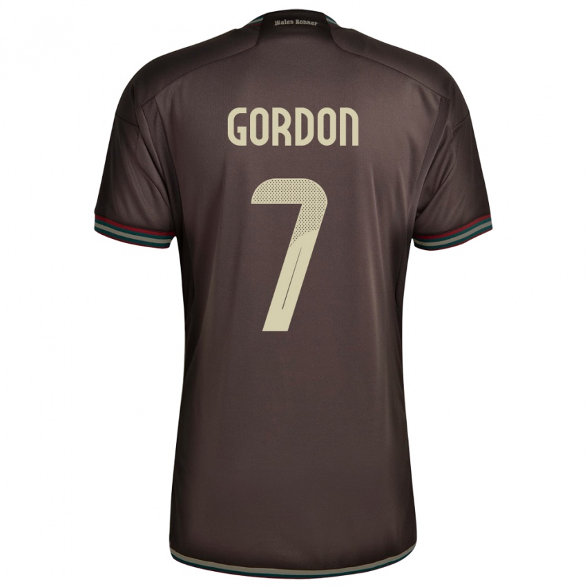 Kinder Jamaika Robino Gordon #7 Nachtbraun Auswärtstrikot Trikot 24-26 T-Shirt Schweiz