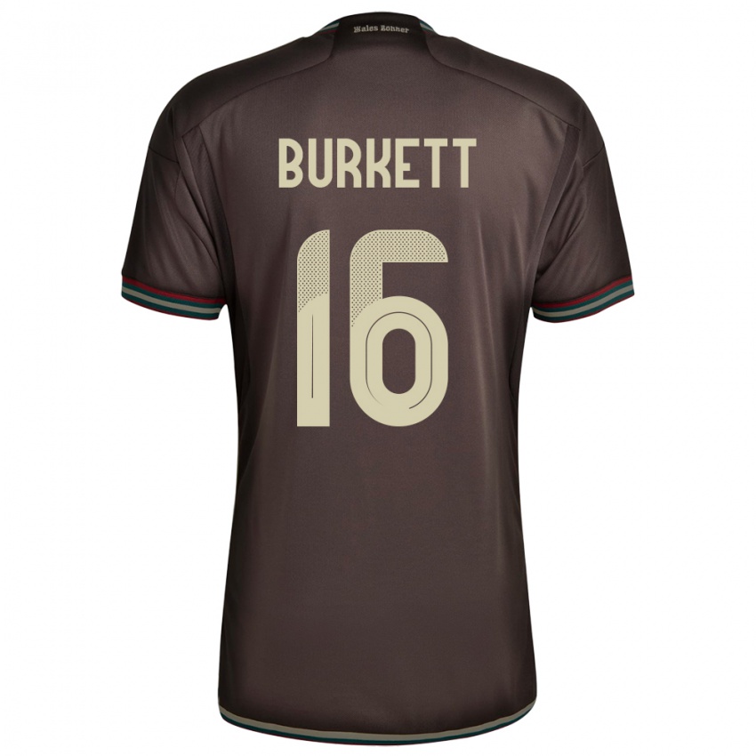 Kinder Jamaika Brian Burkett #16 Nachtbraun Auswärtstrikot Trikot 24-26 T-Shirt Schweiz