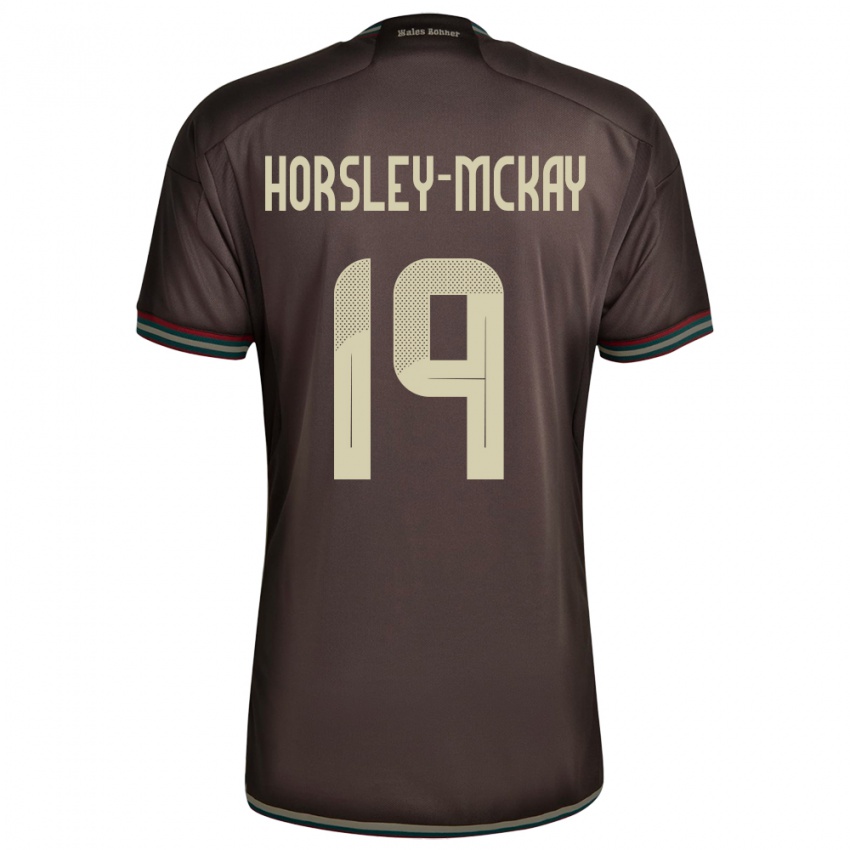 Kinder Jamaika Kyron Horsley-Mckay #19 Nachtbraun Auswärtstrikot Trikot 24-26 T-Shirt Schweiz