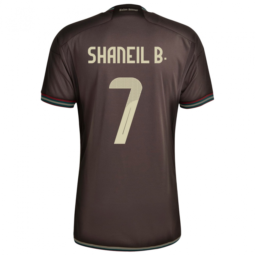 Kinder Jamaika Shaneil Buckley #7 Nachtbraun Auswärtstrikot Trikot 24-26 T-Shirt Schweiz