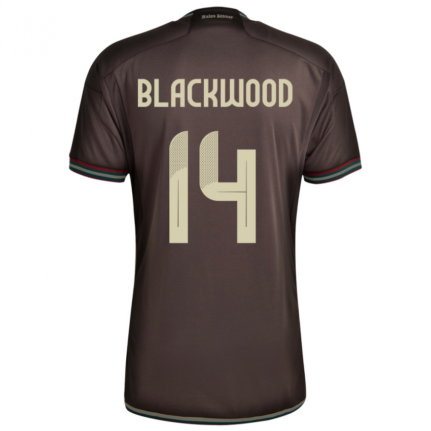 Kinder Jamaika Deneisha Blackwood #14 Nachtbraun Auswärtstrikot Trikot 24-26 T-Shirt Schweiz