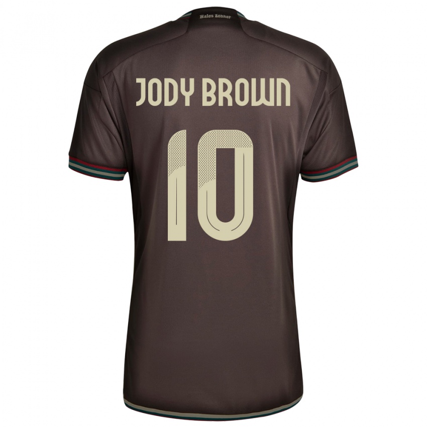 Kinder Jamaika Jody Brown #10 Nachtbraun Auswärtstrikot Trikot 24-26 T-Shirt Schweiz