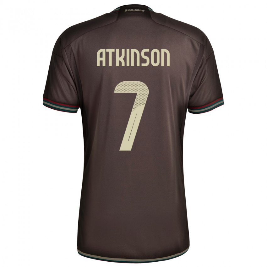 Kinder Jamaika Natoya Atkinson #7 Nachtbraun Auswärtstrikot Trikot 24-26 T-Shirt Schweiz