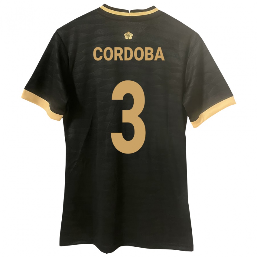 Kinder Panama José Córdoba #3 Schwarz Auswärtstrikot Trikot 24-26 T-Shirt Schweiz