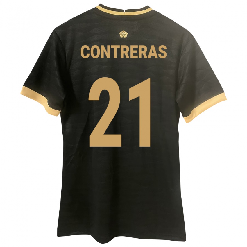 Kinder Panama Davis Contreras #21 Schwarz Auswärtstrikot Trikot 24-26 T-Shirt Schweiz