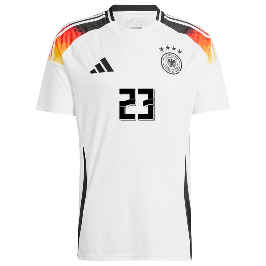 Homme Maillot Allemagne Sara Doorsoun #23 Blanc Tenues Domicile 24-26 T-Shirt Suisse
