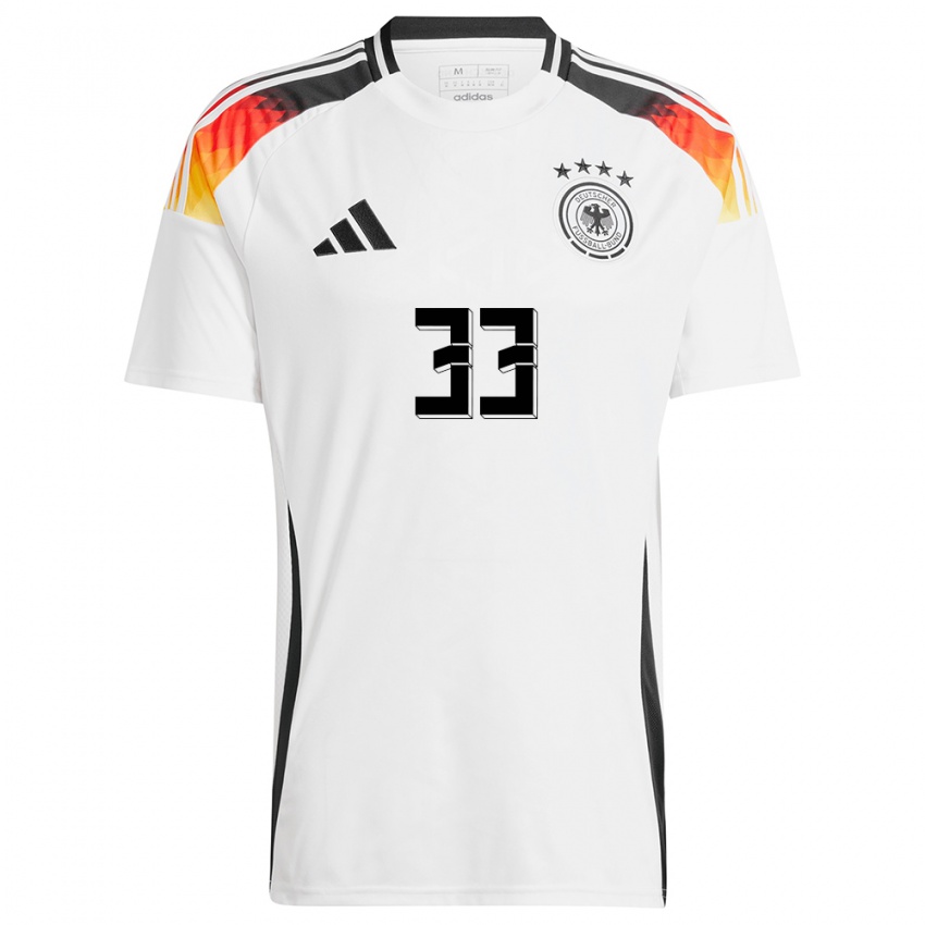 Homme Maillot Allemagne Fabienne Dongus #33 Blanc Tenues Domicile 24-26 T-Shirt Suisse