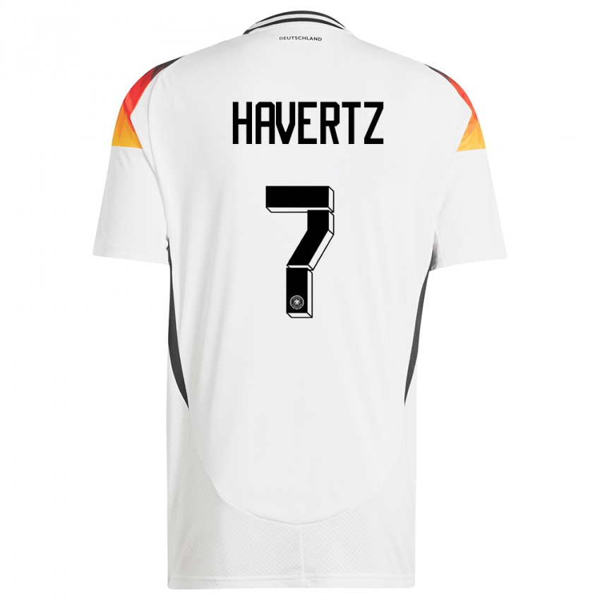 Homme Maillot Allemagne Kai Havertz #7 Blanc Tenues Domicile 24-26 T-Shirt Suisse