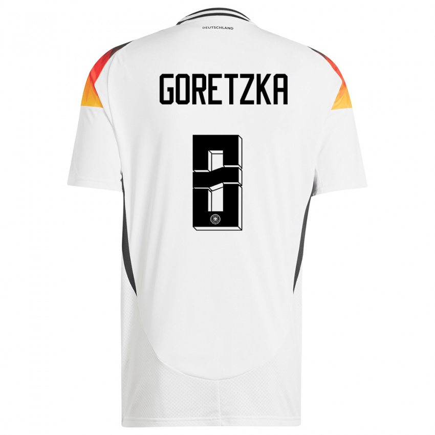 Herren Deutschland Leon Goretzka #8 Weiß Heimtrikot Trikot 24-26 T-Shirt Schweiz