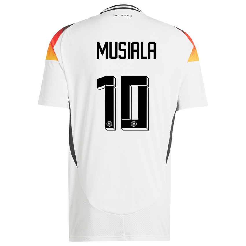 Herren Deutschland Jamal Musiala #10 Weiß Heimtrikot Trikot 24-26 T-Shirt Schweiz