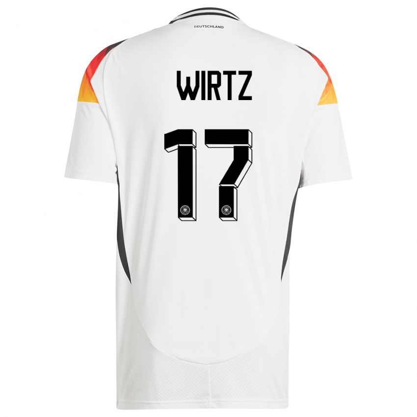 Herren Deutschland Florian Wirtz #17 Weiß Heimtrikot Trikot 24-26 T-Shirt Schweiz