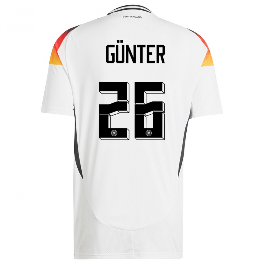 Homme Maillot Allemagne Christian Günter #26 Blanc Tenues Domicile 24-26 T-Shirt Suisse
