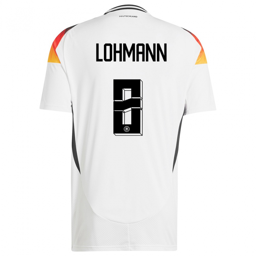 Herren Deutschland Sydney Lohmann #8 Weiß Heimtrikot Trikot 24-26 T-Shirt Schweiz