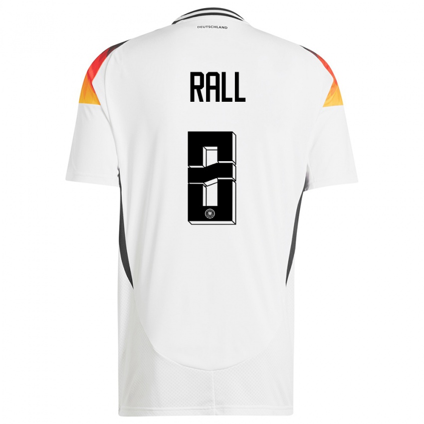 Homme Maillot Allemagne Maximiliane Rall #8 Blanc Tenues Domicile 24-26 T-Shirt Suisse