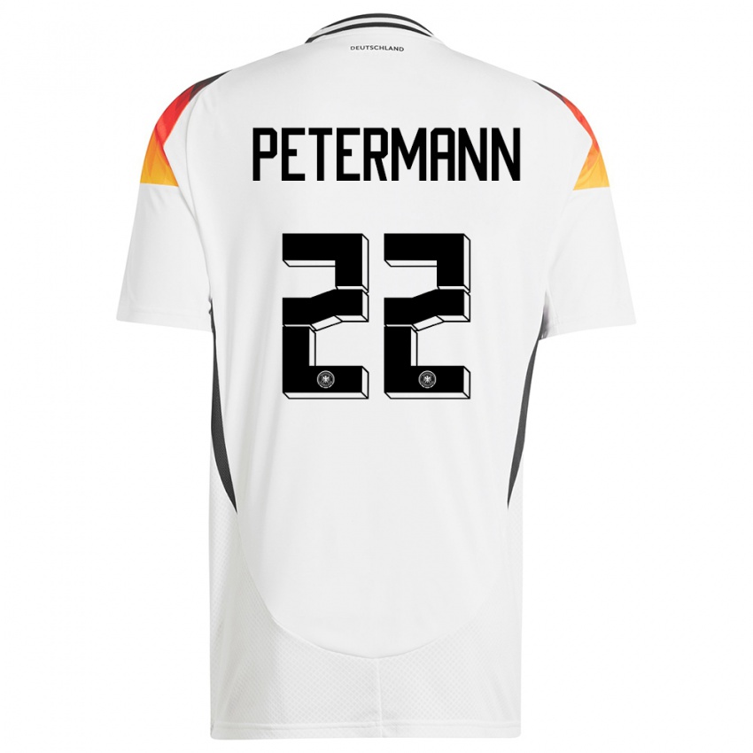 Homme Maillot Allemagne Lena Petermann #22 Blanc Tenues Domicile 24-26 T-Shirt Suisse