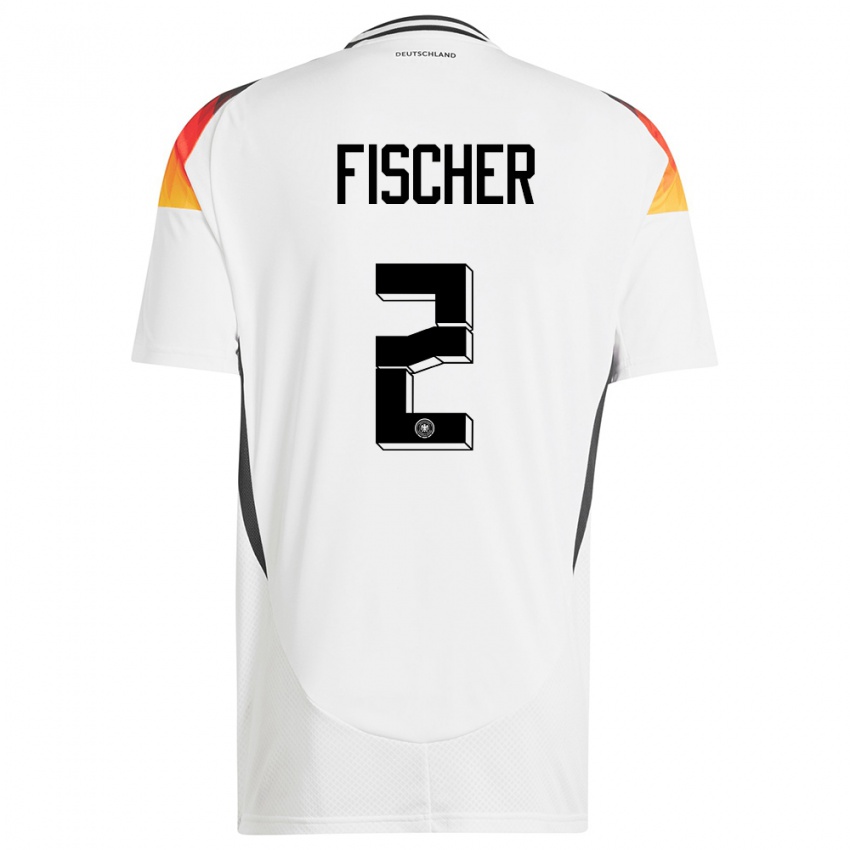 Homme Maillot Allemagne Kilian Fischer #2 Blanc Tenues Domicile 24-26 T-Shirt Suisse