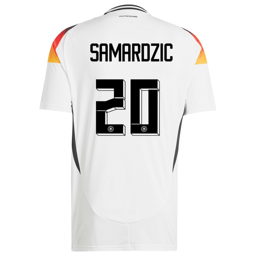 Homme Maillot Allemagne Lazar Samardzic #20 Blanc Tenues Domicile 24-26 T-Shirt Suisse