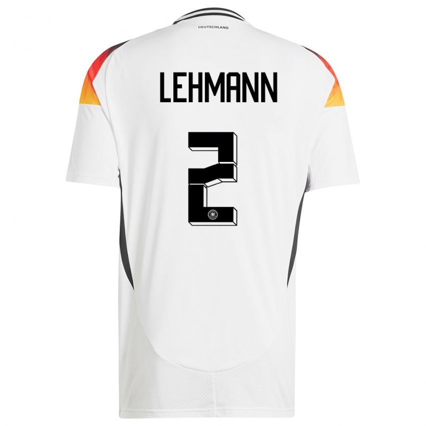 Homme Maillot Allemagne Paul Lehmann #2 Blanc Tenues Domicile 24-26 T-Shirt Suisse