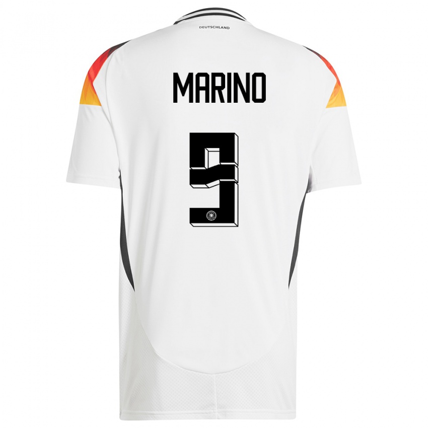 Homme Maillot Allemagne Stefano Marino #9 Blanc Tenues Domicile 24-26 T-Shirt Suisse