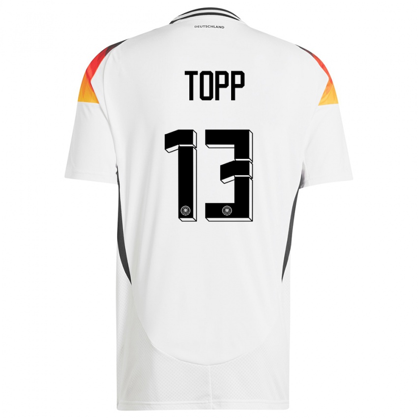 Homme Maillot Allemagne Keke Topp #13 Blanc Tenues Domicile 24-26 T-Shirt Suisse