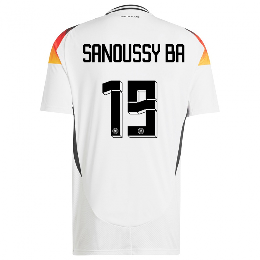 Homme Maillot Allemagne Sanoussy Ba #19 Blanc Tenues Domicile 24-26 T-Shirt Suisse