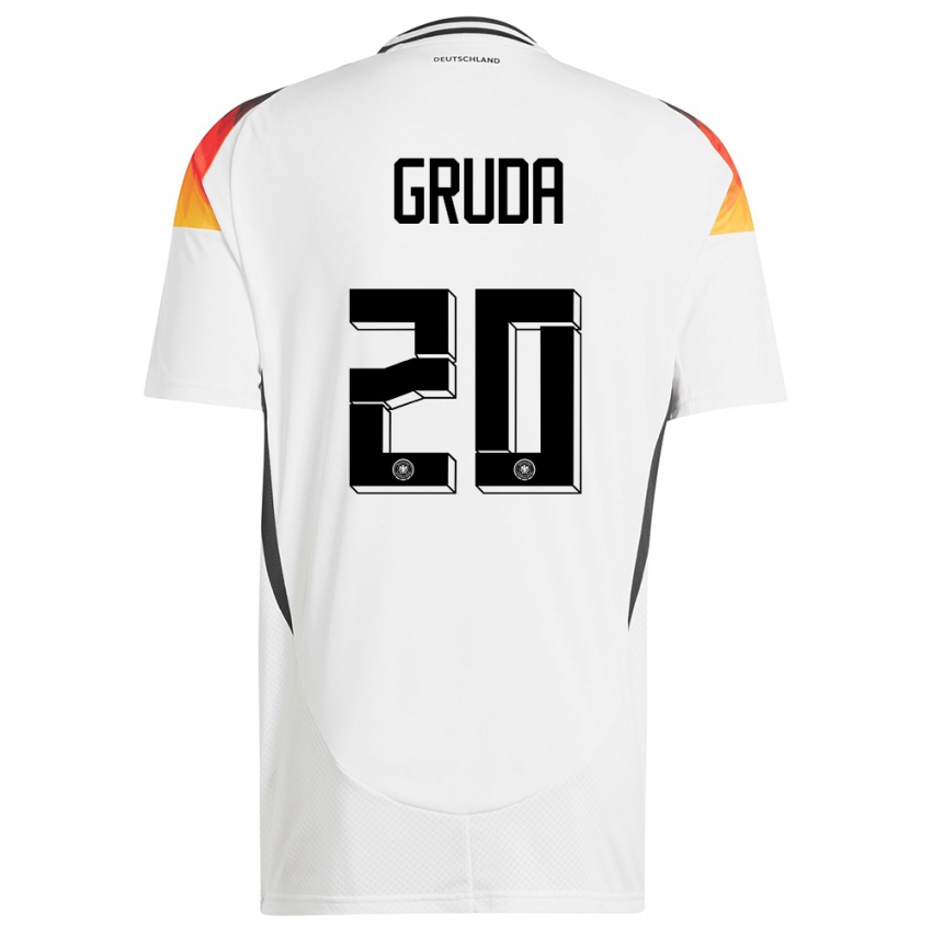 Herren Deutschland Brajan Gruda #20 Weiß Heimtrikot Trikot 24-26 T-Shirt Schweiz