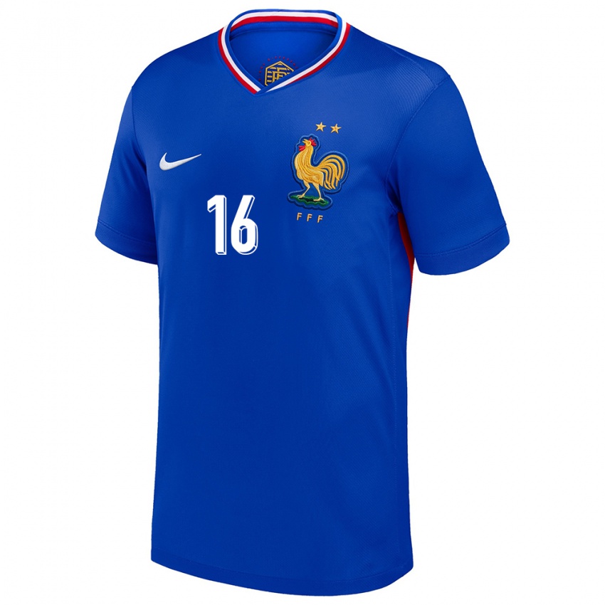 Herren Frankreich Justine Lerond #16 Blau Heimtrikot Trikot 24-26 T-Shirt Schweiz